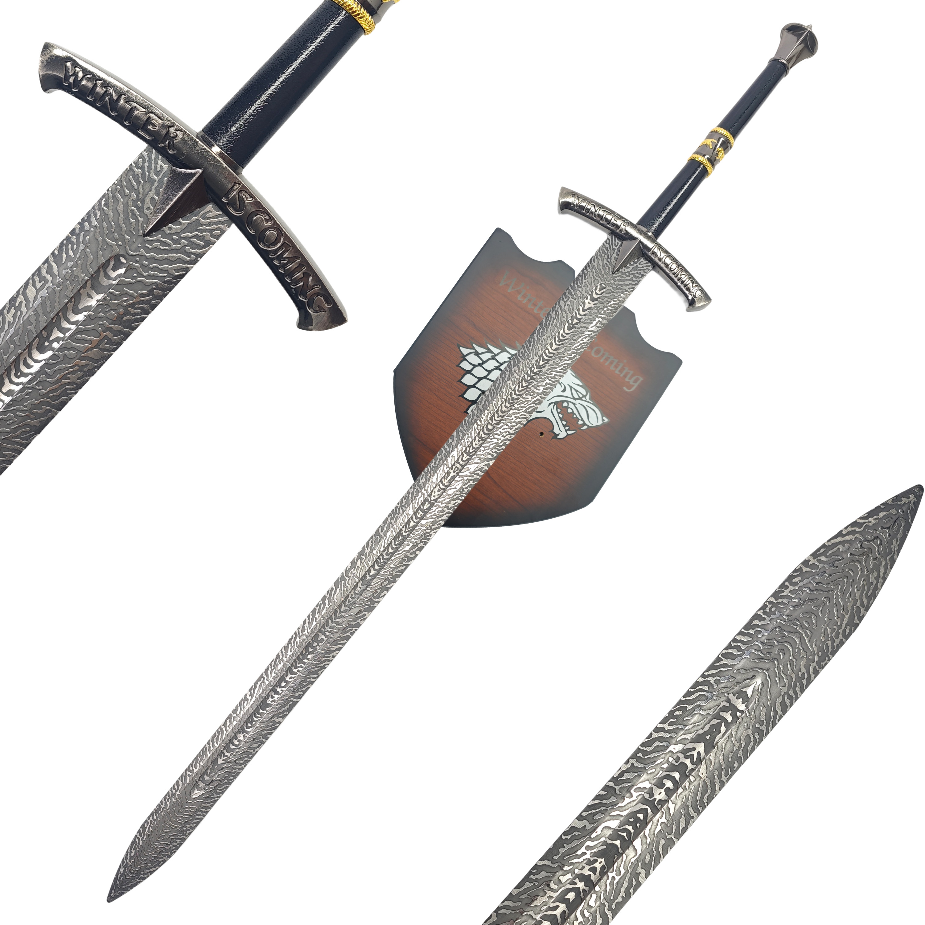 Cosplay Prop Patterns - Medieval Northern Wolf Decorative Greatsword, Damascus
