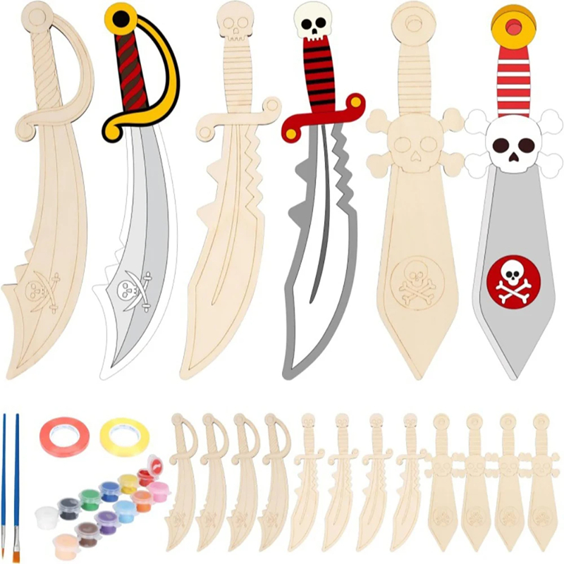 Wooden DIY Drawing Pirate Wood - Cosplay Prop Painting recensie en prijs