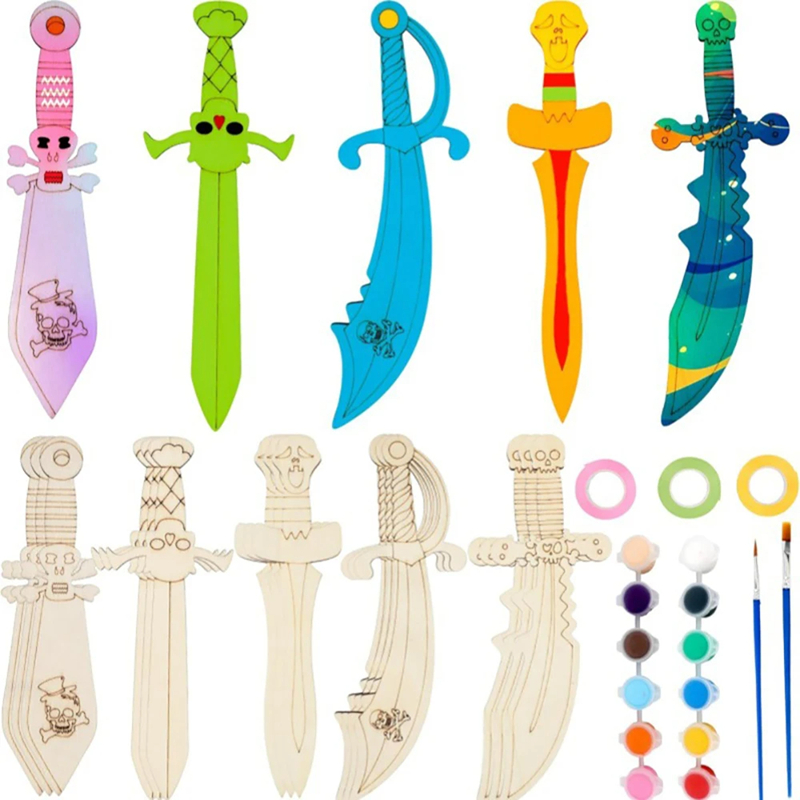 Wooden DIY Drawing Pirate Wood - Cosplay Prop Painting recensie en prijs