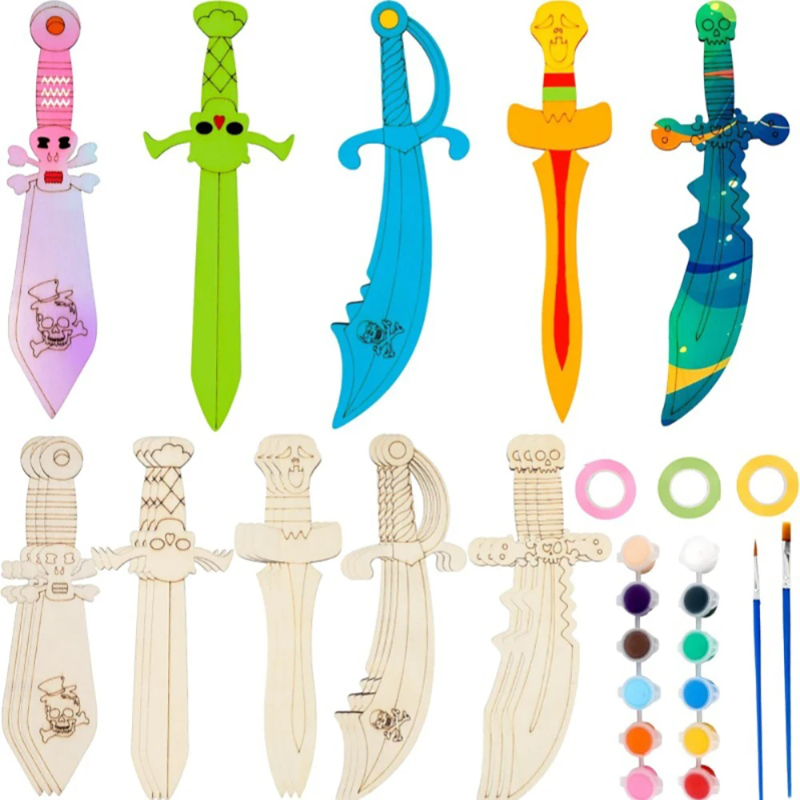 16pcs Wooden Swords Set Unfini - Cosplay Prop Painting recensie en prijs