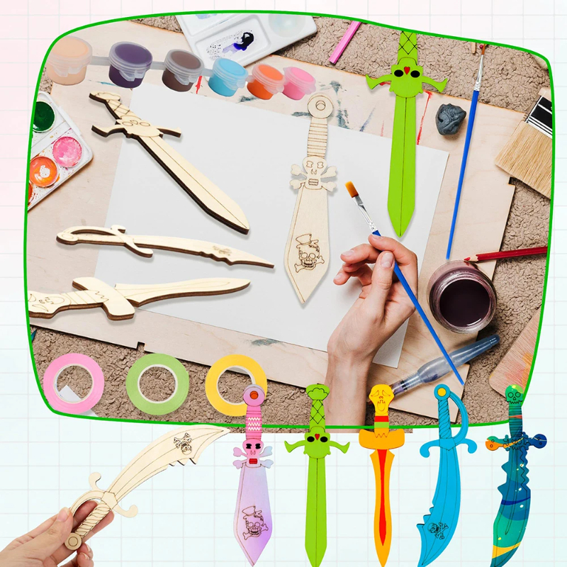 16pcs Wooden Swords Set Unfini - Cosplay Prop Painting recensie en prijs